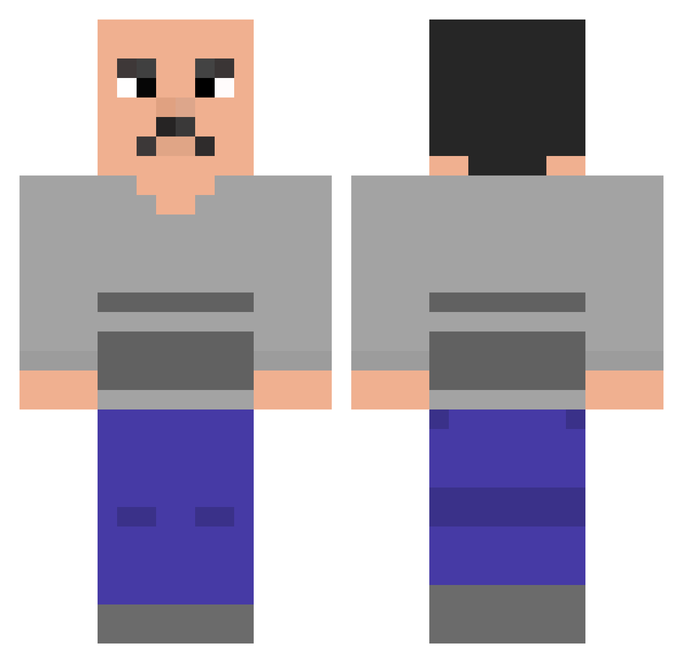 Unsterduty Minecraft skin, front and back view