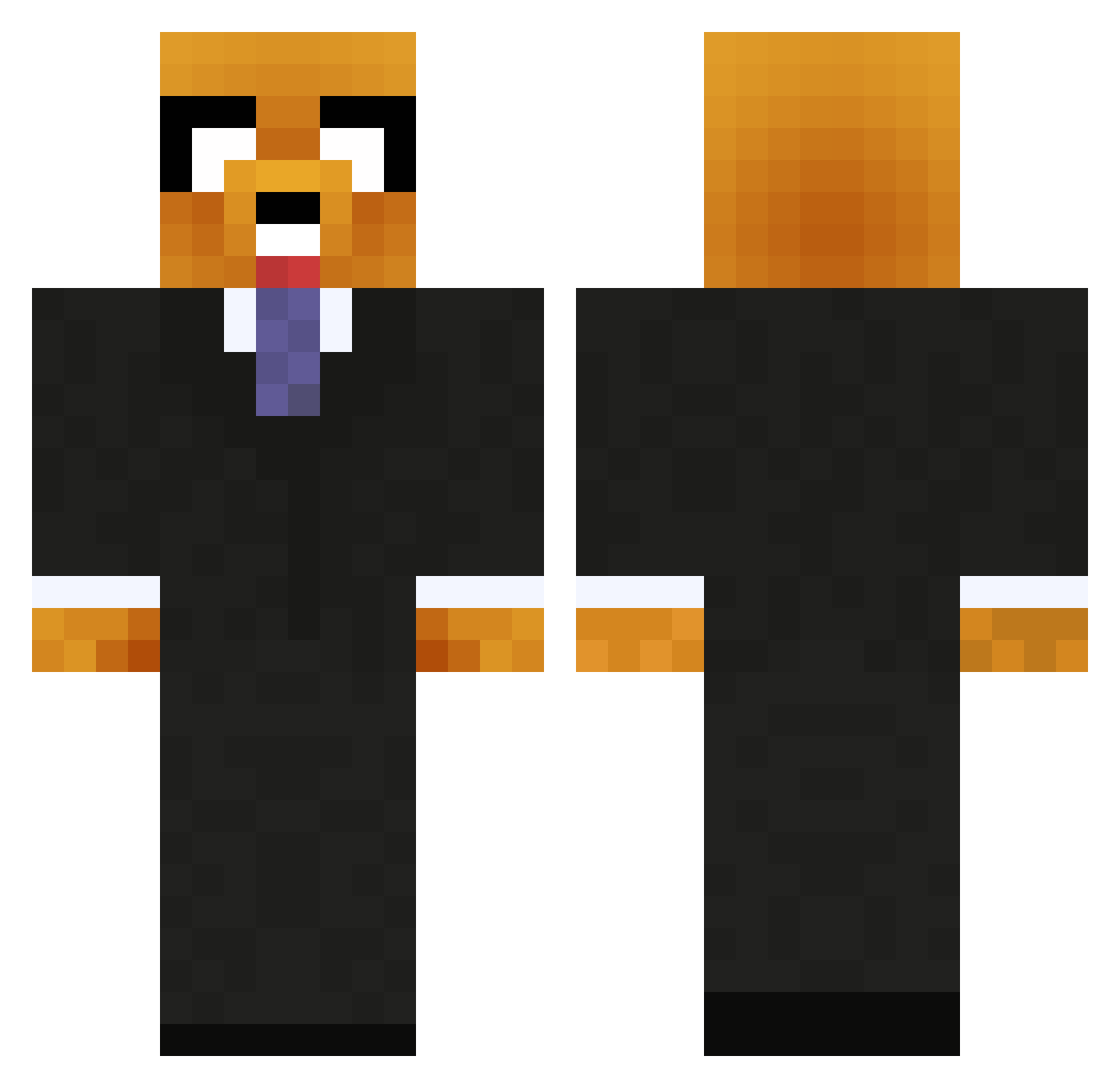ellanut Minecraft skin, front and back view
