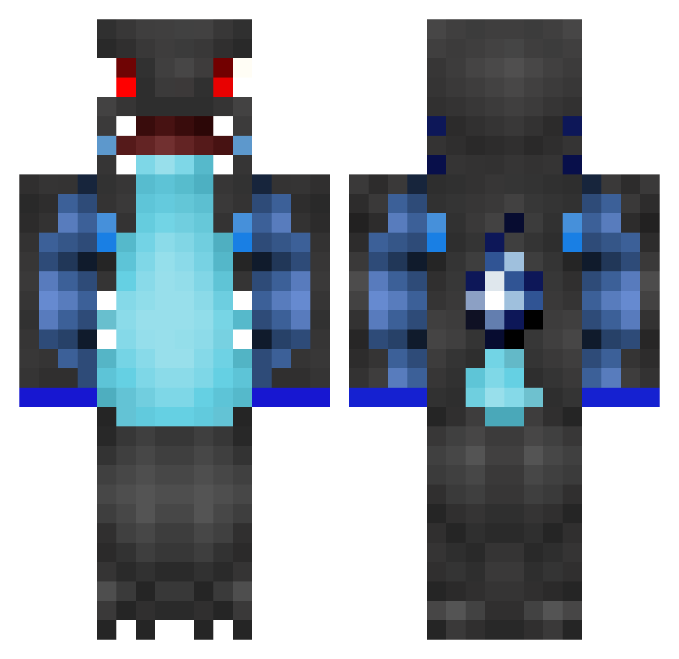 MegaJFizz Minecraft skin, front and back view