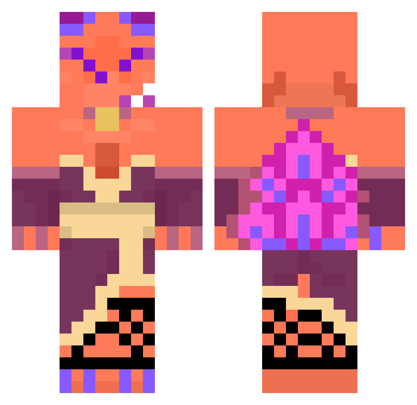 Sadduu Minecraft skin, front and back view