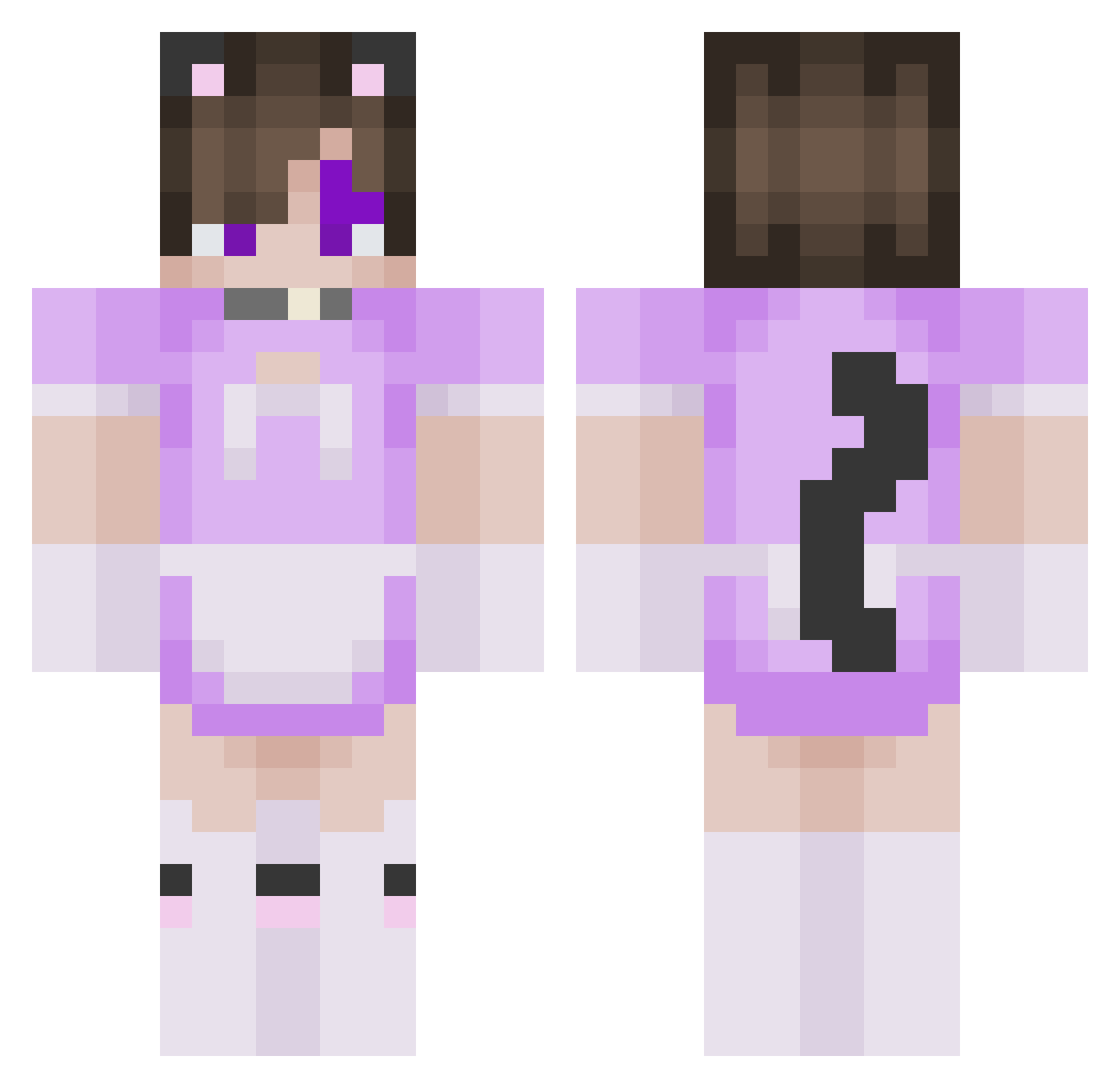 ItsNotDarv Minecraft skin, front and back view