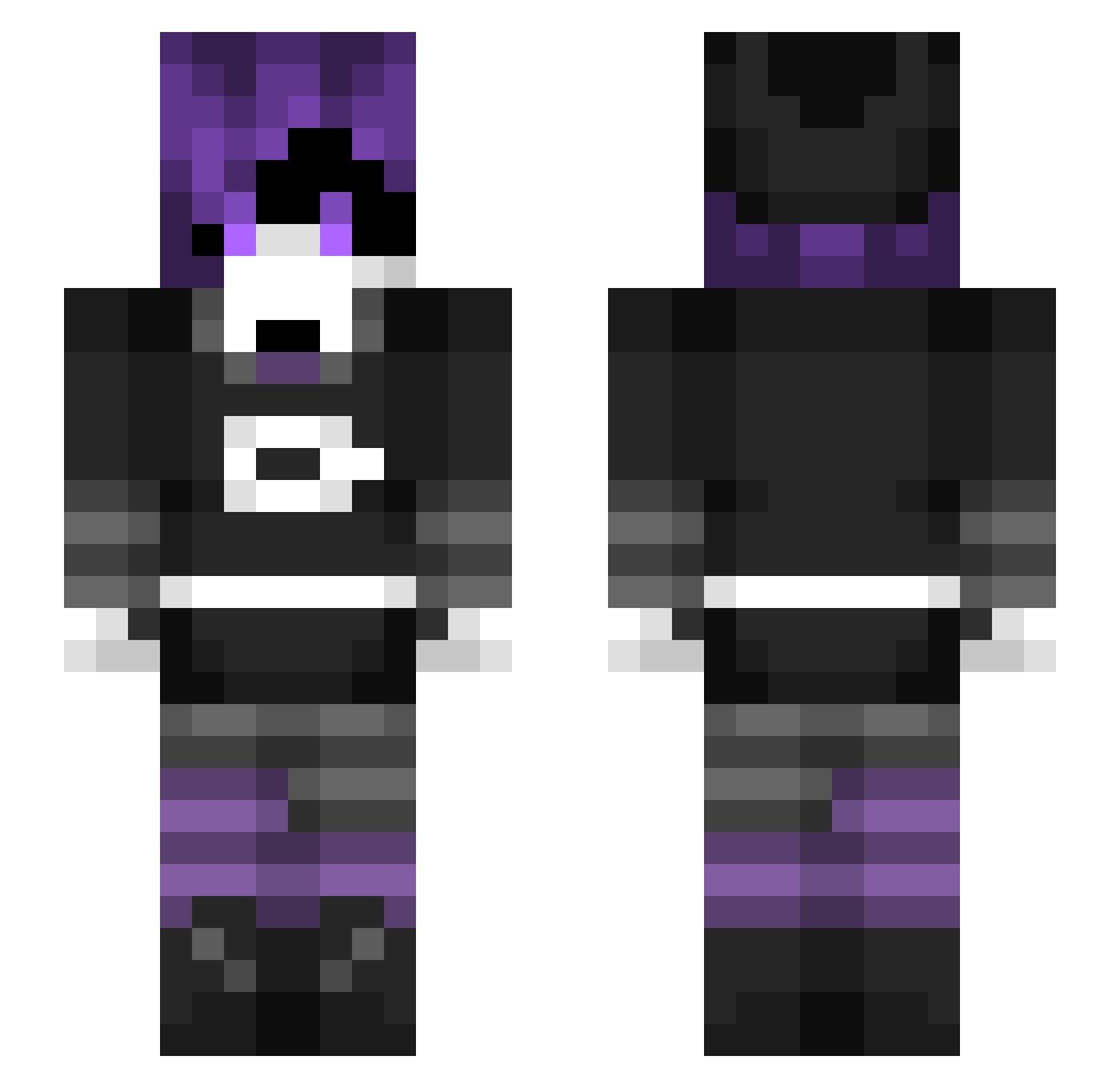 Zoomieredcar Minecraft skin, front and back view