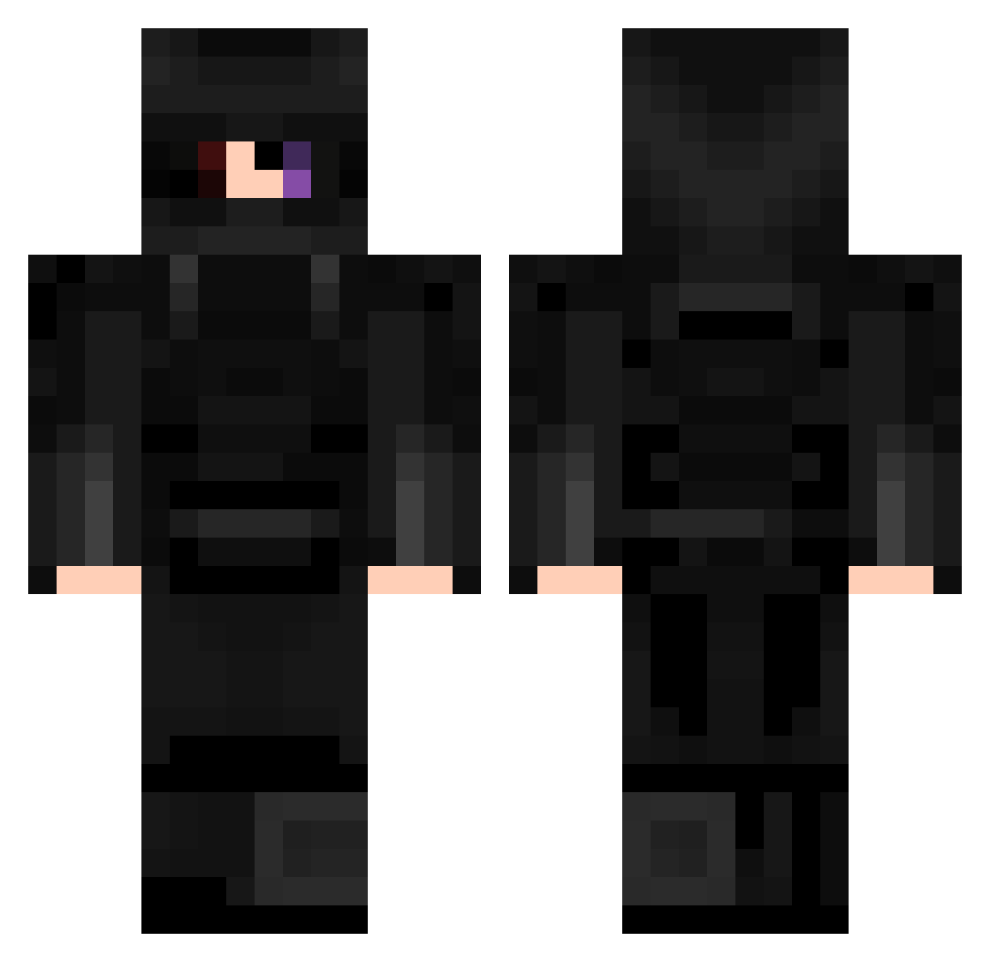 spankutero Minecraft skin, front and back view