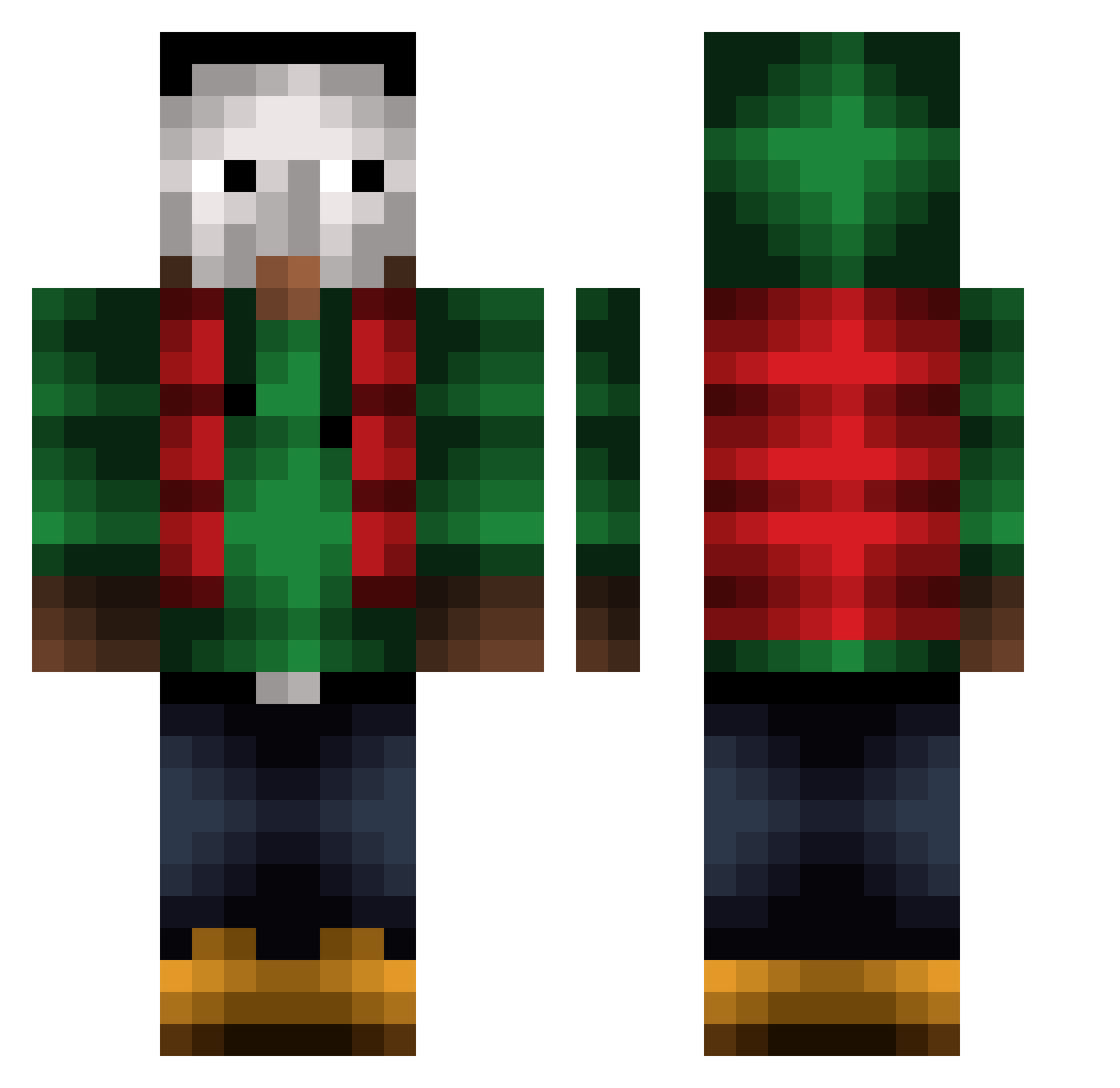 MichiLeanMann Minecraft skin, front and back view