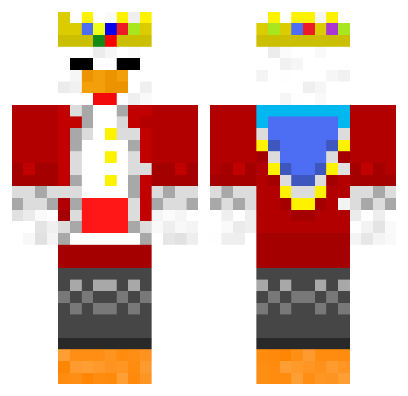 MrCrazyChicken Minecraft skin, front and back view
