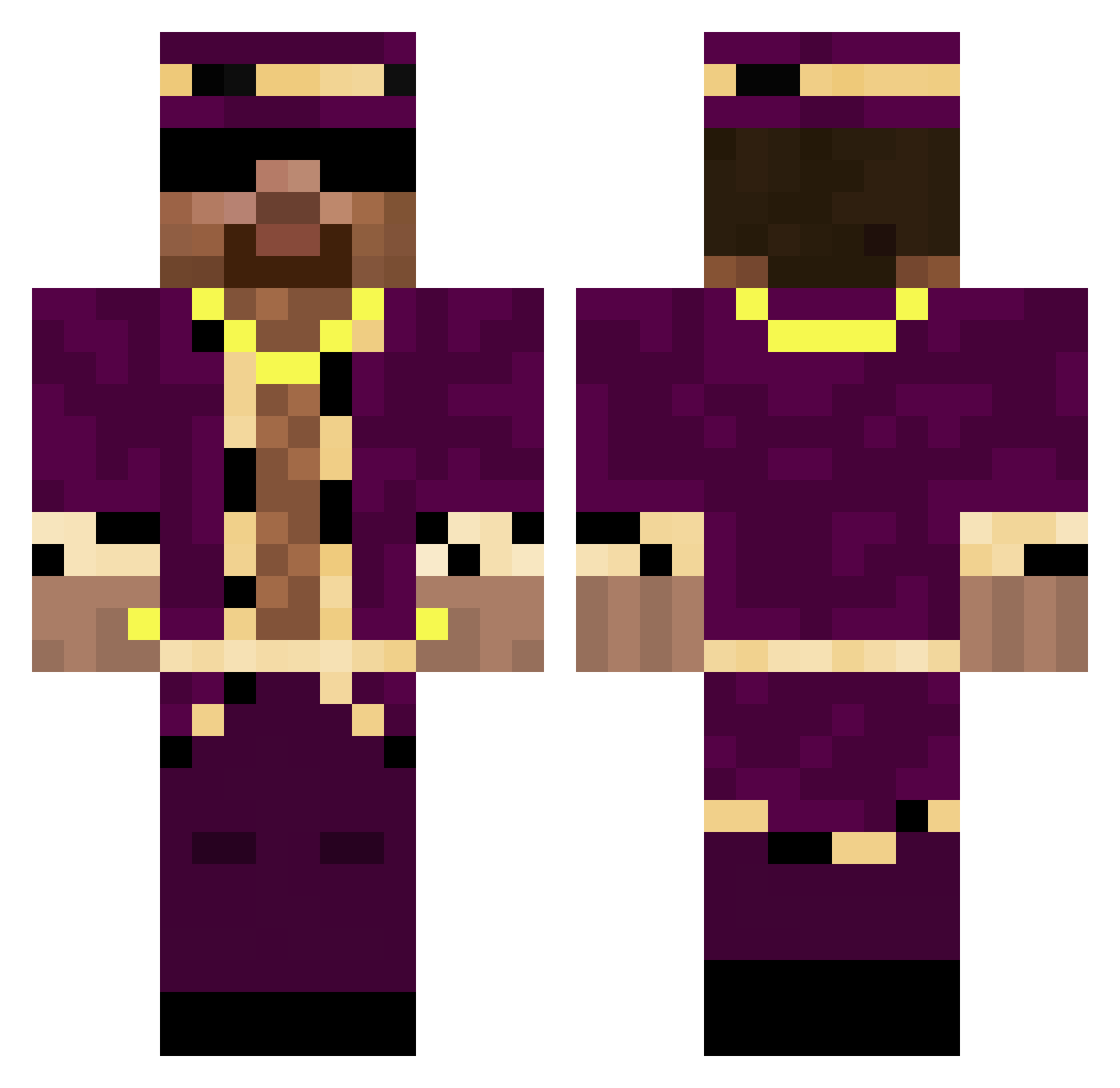 Solidity23 Minecraft skin, front and back view