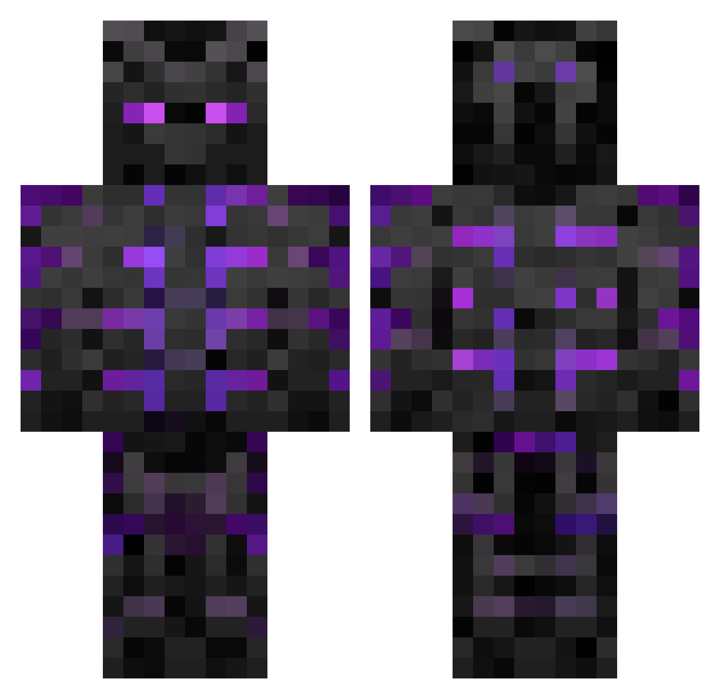 Snwic Minecraft skin, front and back view