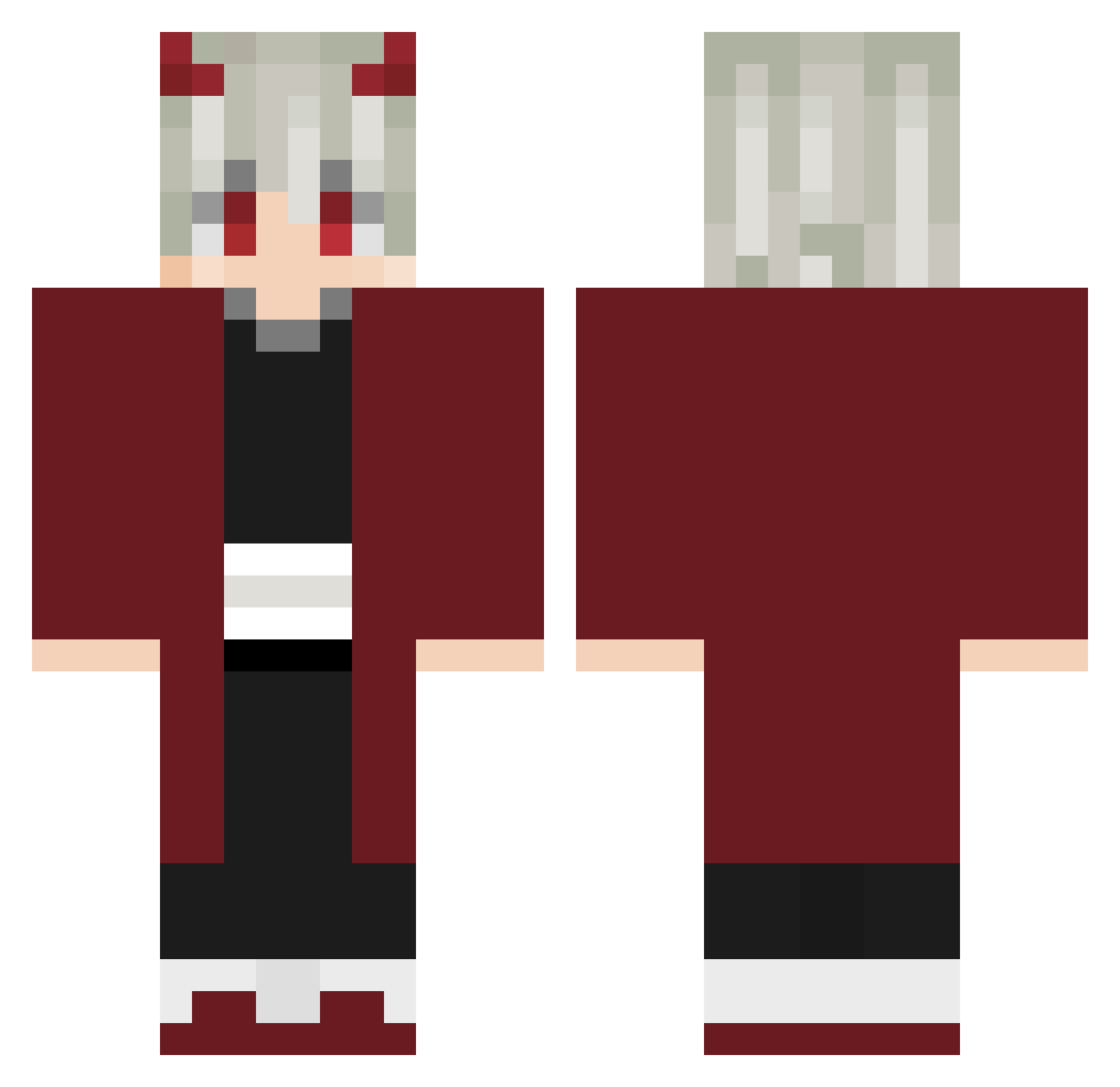 ZakBooM Minecraft skin, front and back view