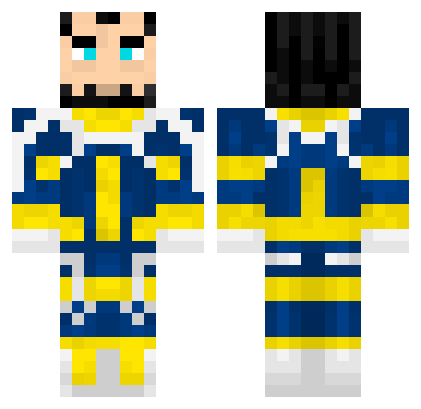 IchEssDich Minecraft skin, front and back view