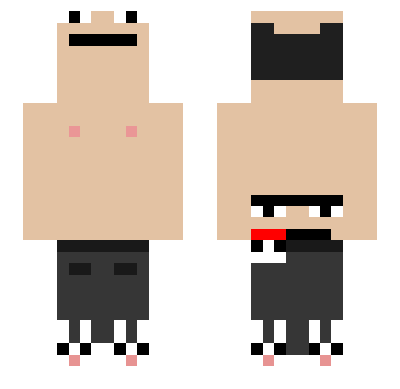 Schaetzboss Minecraft skin, front and back view