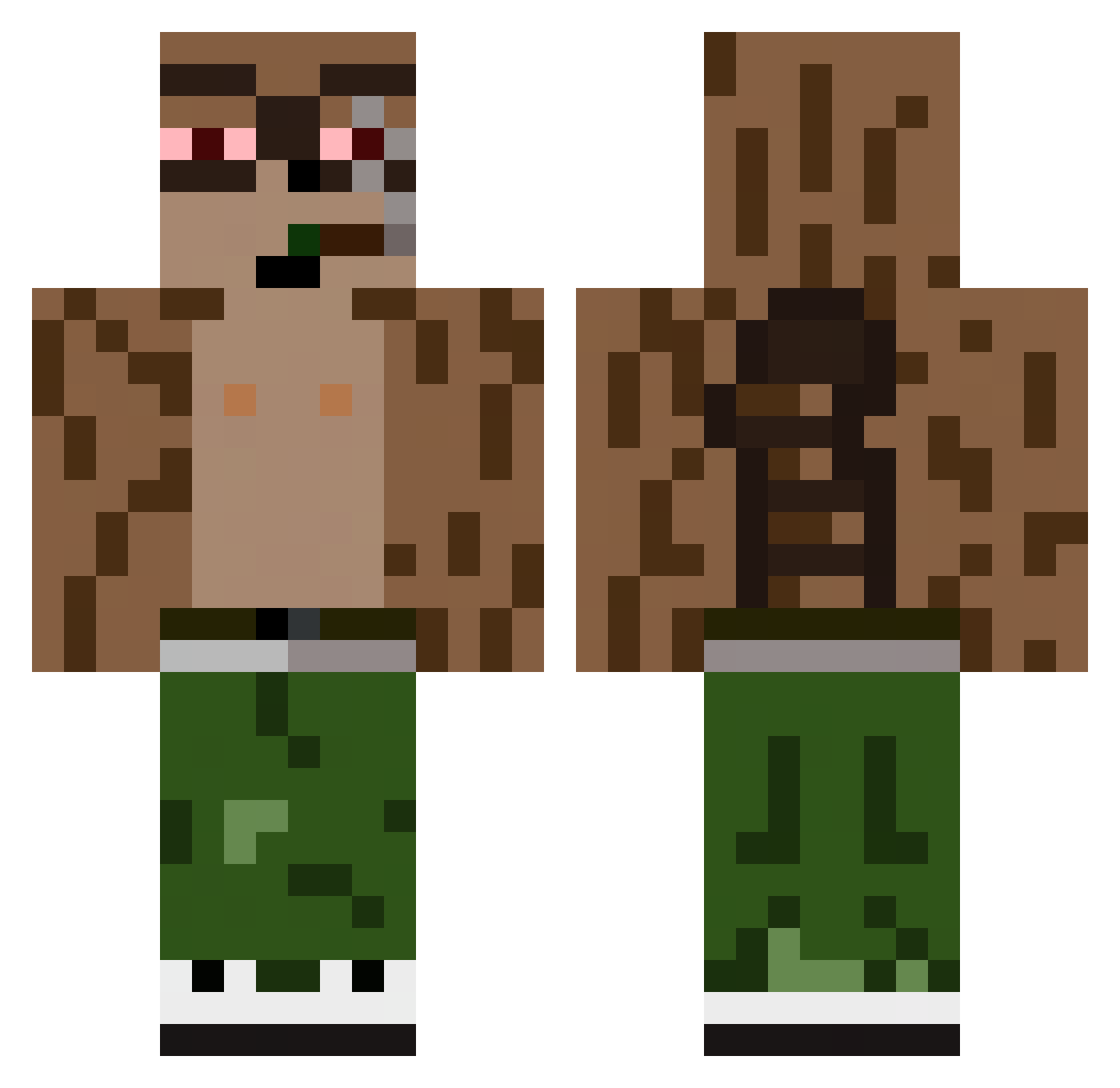 SylavainE Minecraft skin, front and back view