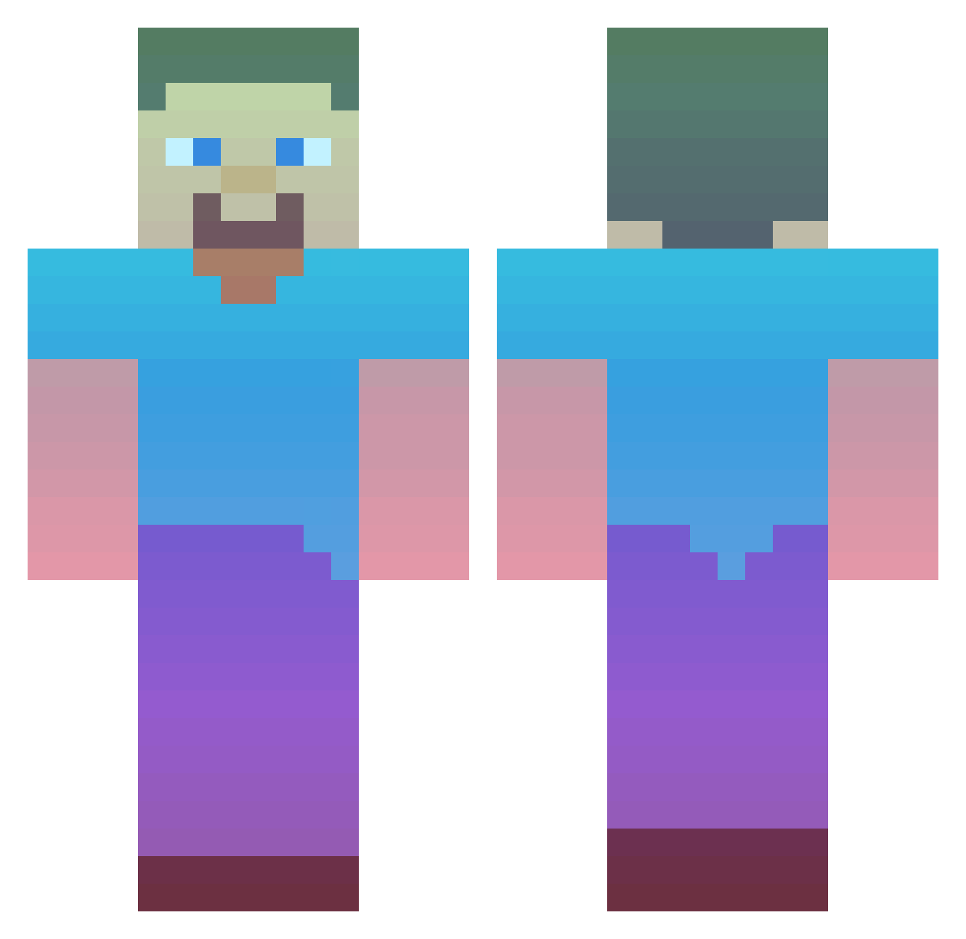 YaAmar Minecraft skin, front and back view