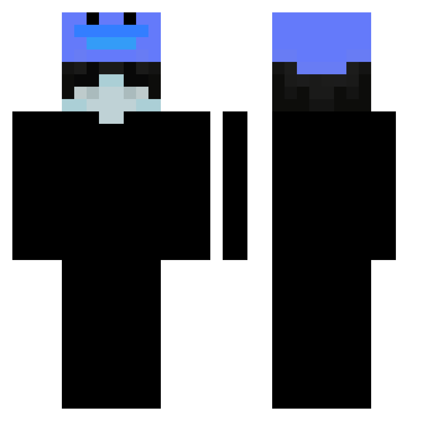 Rotic Minecraft skin, front and back view