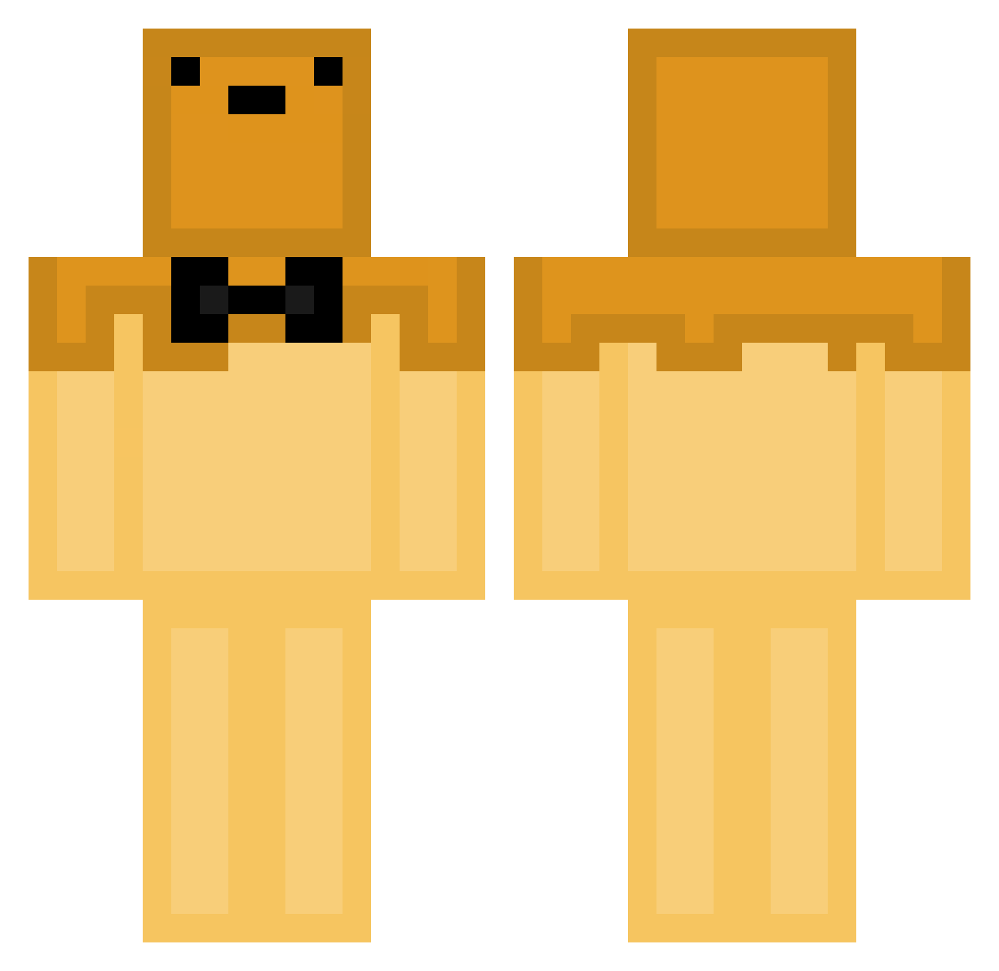 DampPancakes Minecraft skin, front and back view