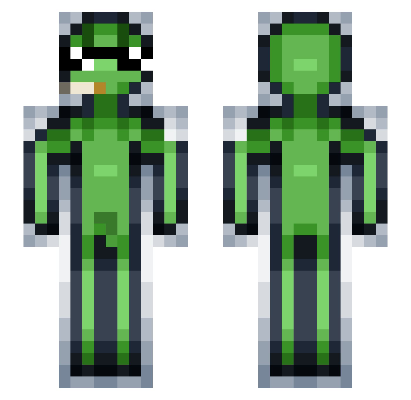 ratz4brainz Minecraft skin, front and back view