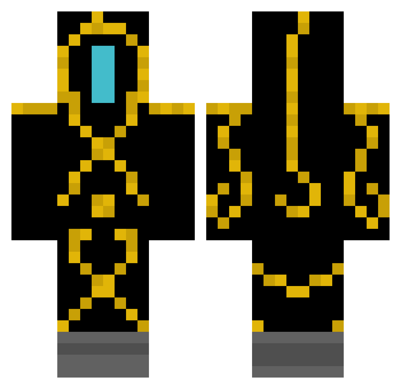 CeleSolos Minecraft skin, front and back view