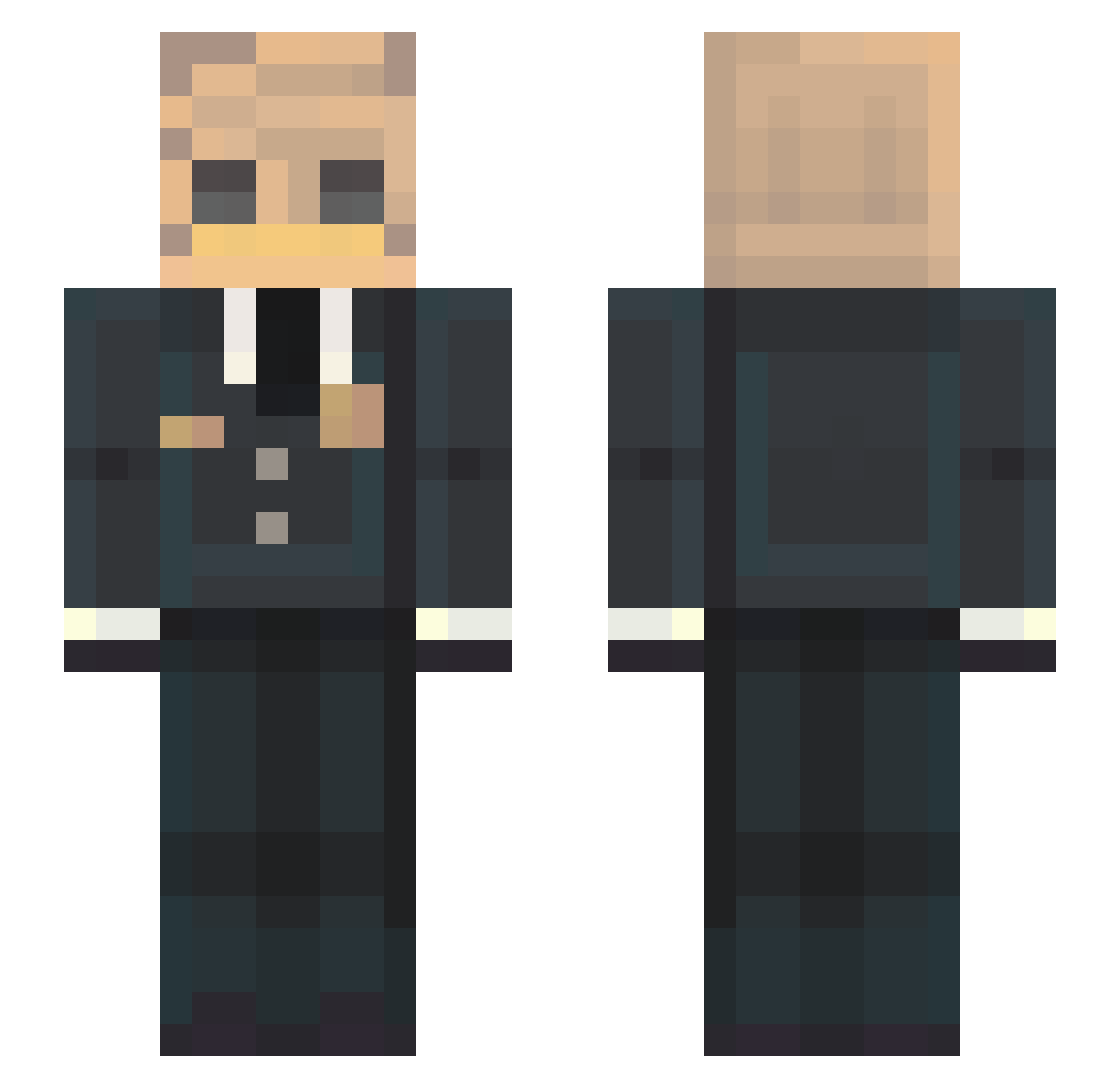 ttcq Minecraft skin, front and back view