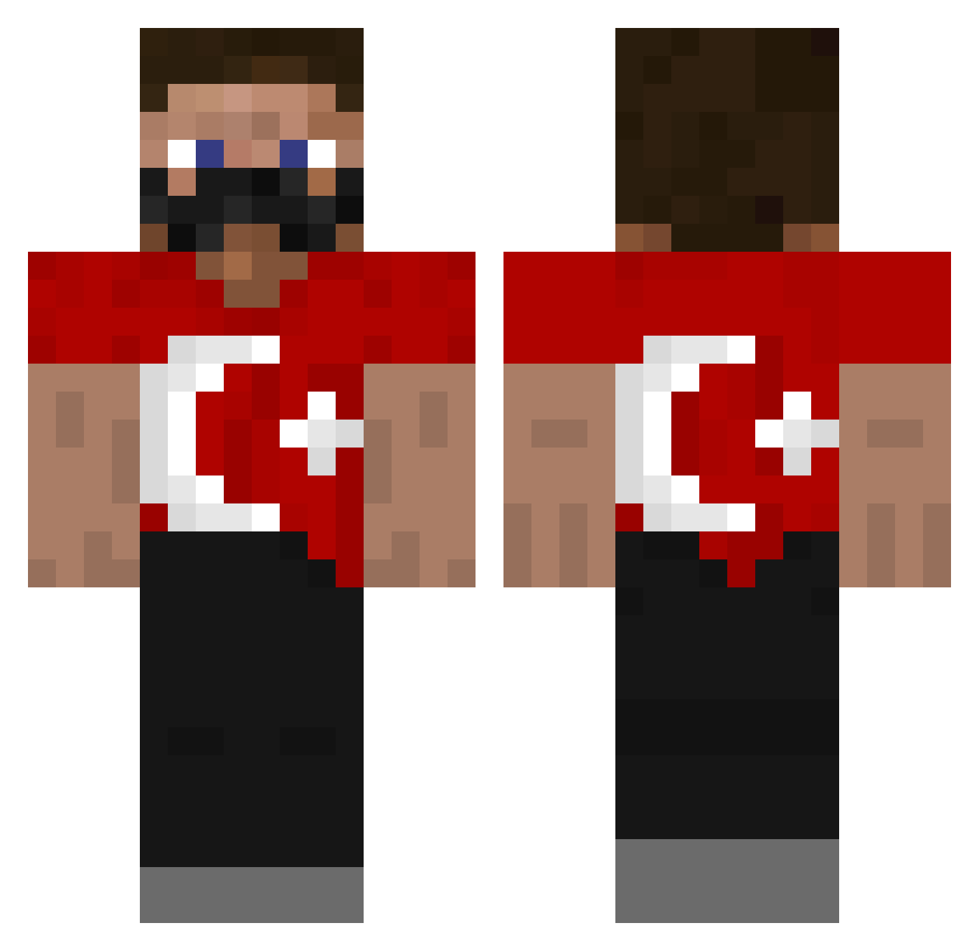 Reliable25 Minecraft skin, front and back view