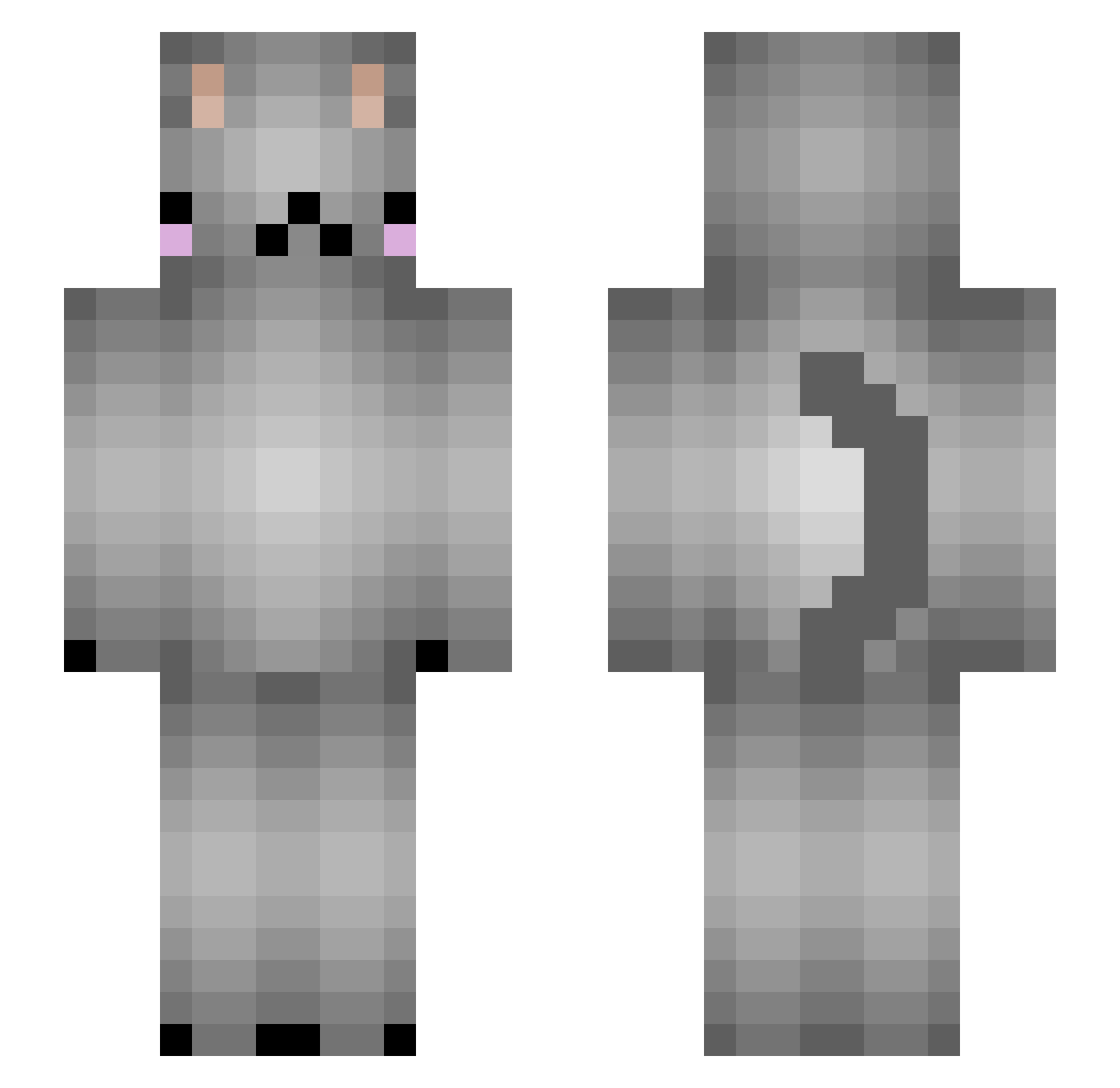 sizzlepp Minecraft skin, front and back view