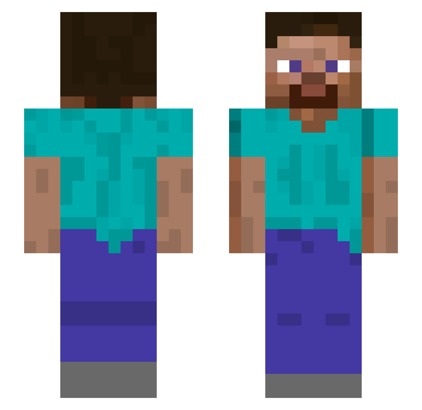 sasha_shkered Minecraft skin, front and back view