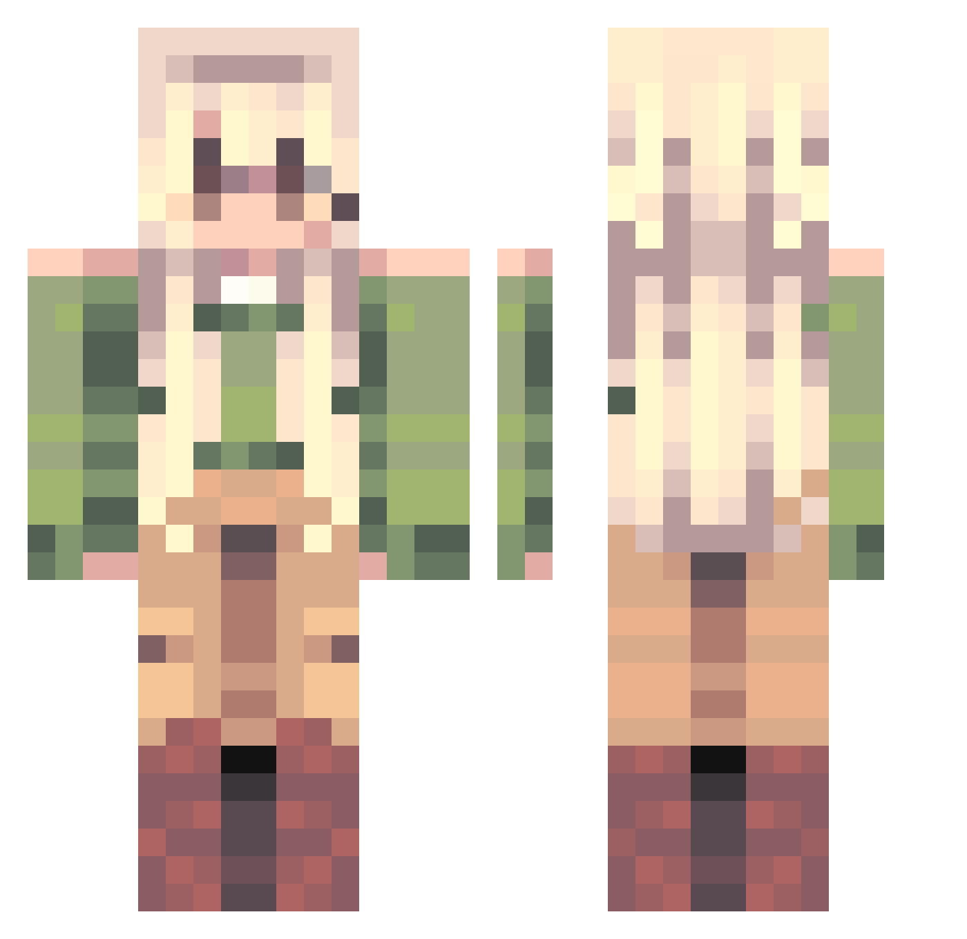 starvoyagers Minecraft skin, front and back view
