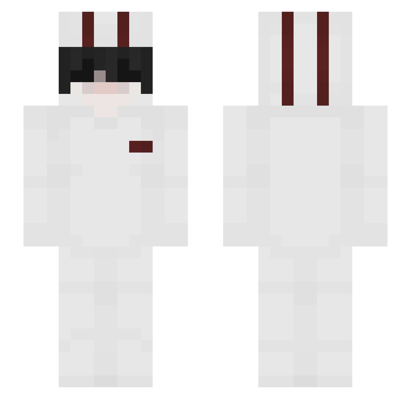 MidnightCruise Minecraft skin, front and back view
