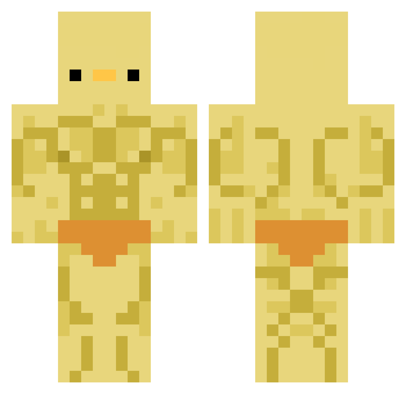 Poot2 Minecraft skin, front and back view