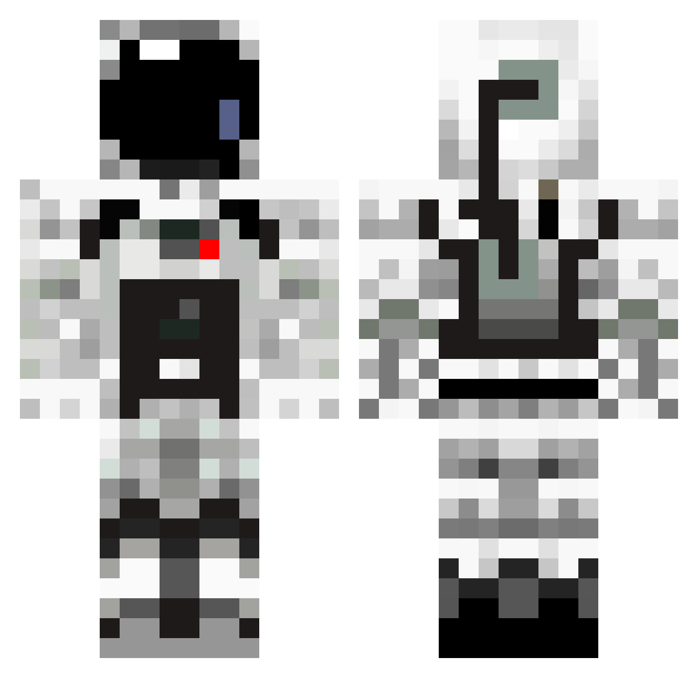 Subbreed Minecraft skin, front and back view