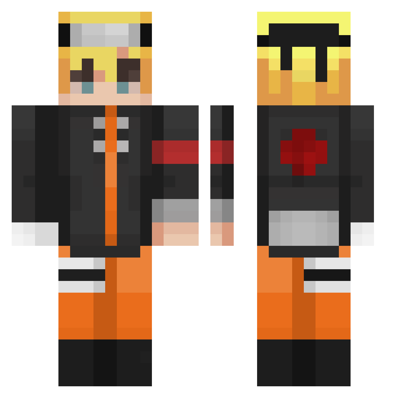 Merhhh Minecraft skin, front and back view