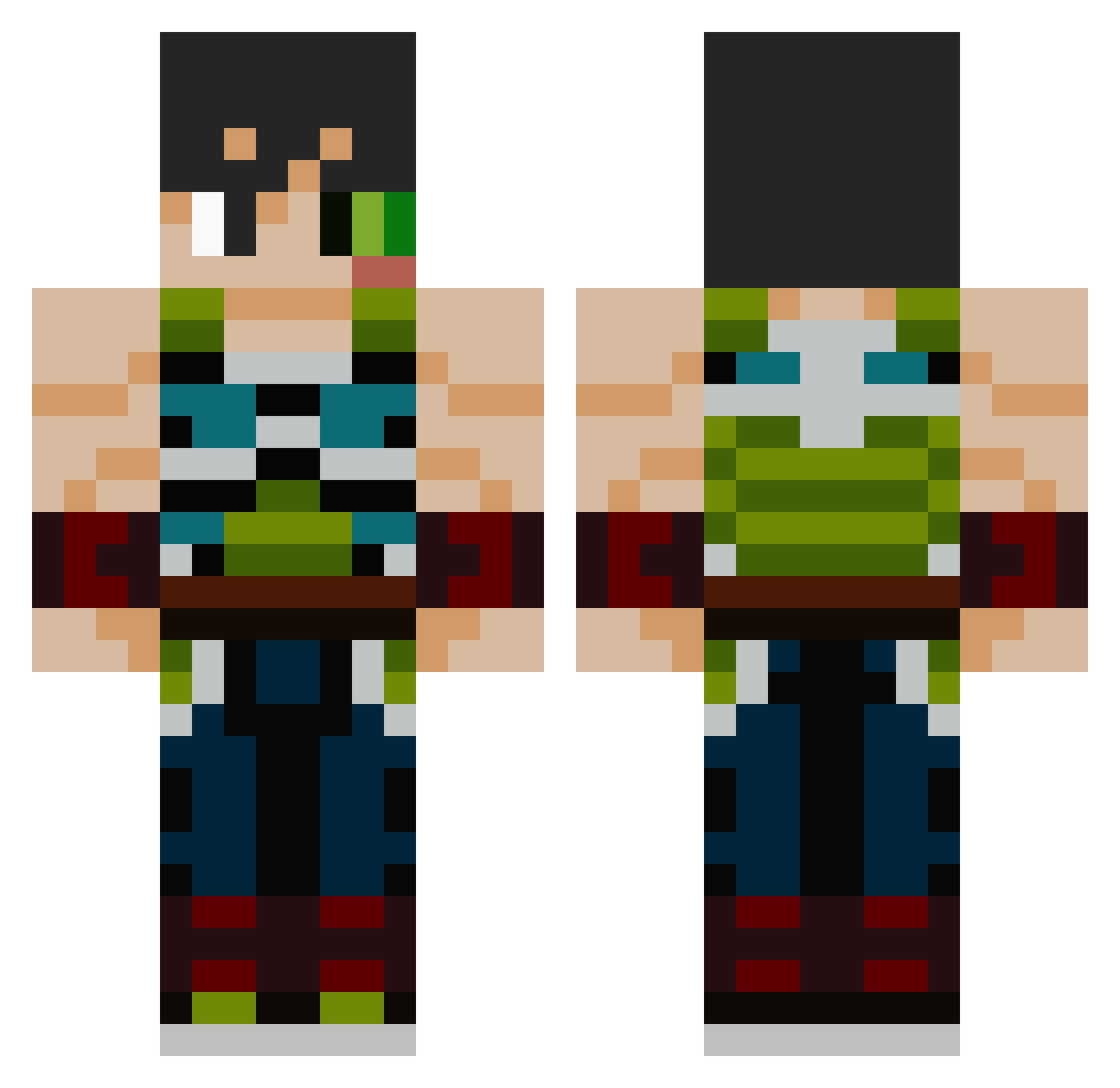 toooo2o3 Minecraft skin, front and back view