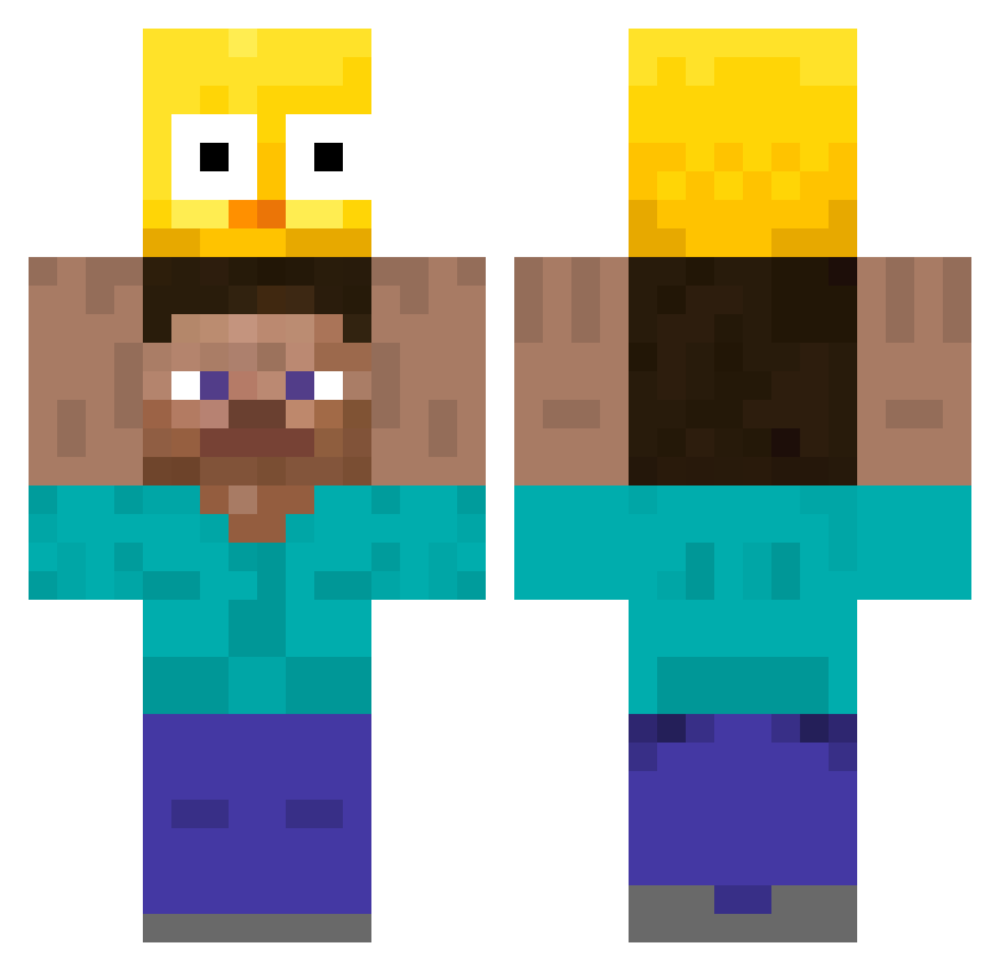 Nasvaiii Minecraft skin, front and back view