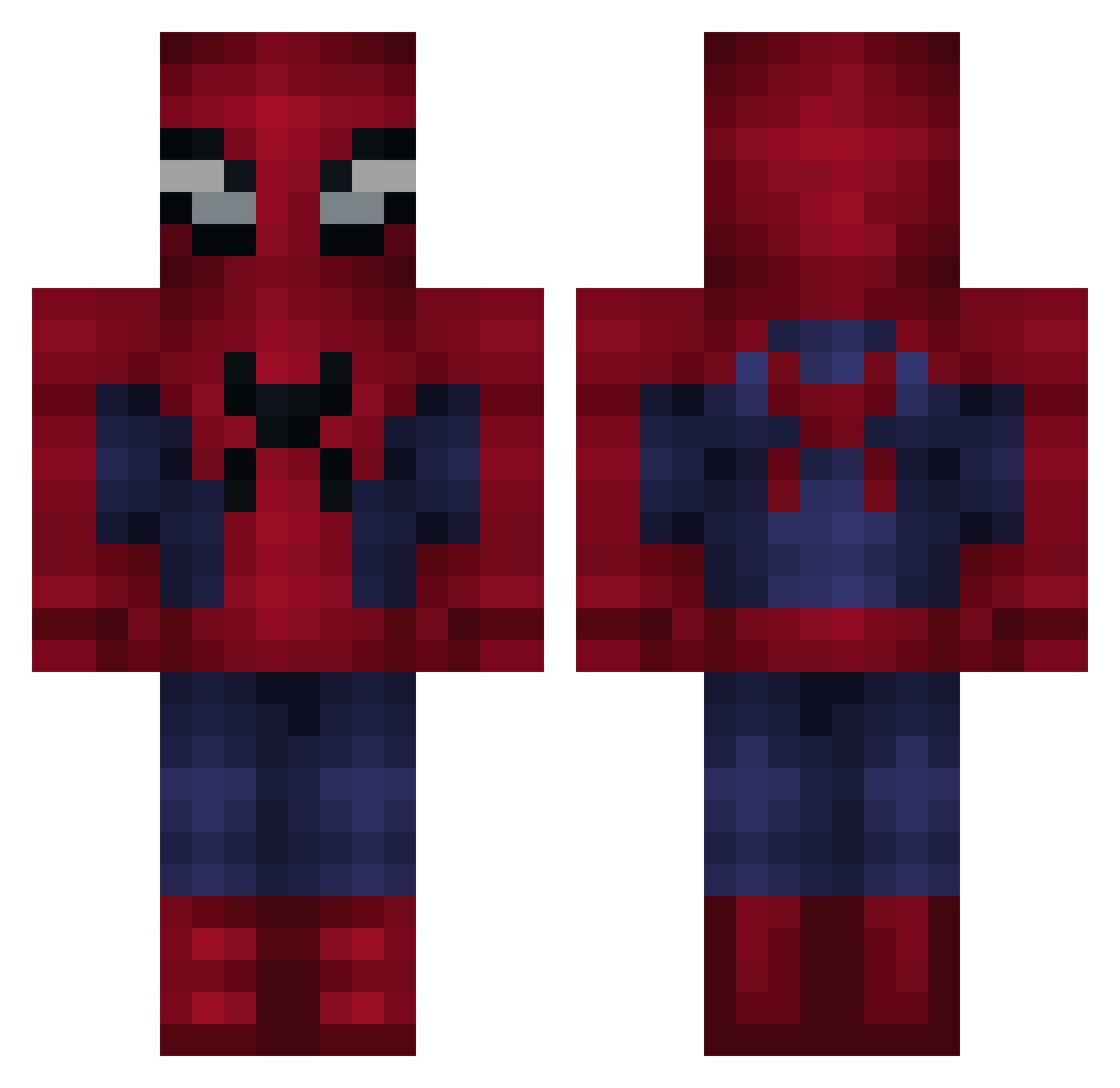 zioperon Minecraft skin, front and back view