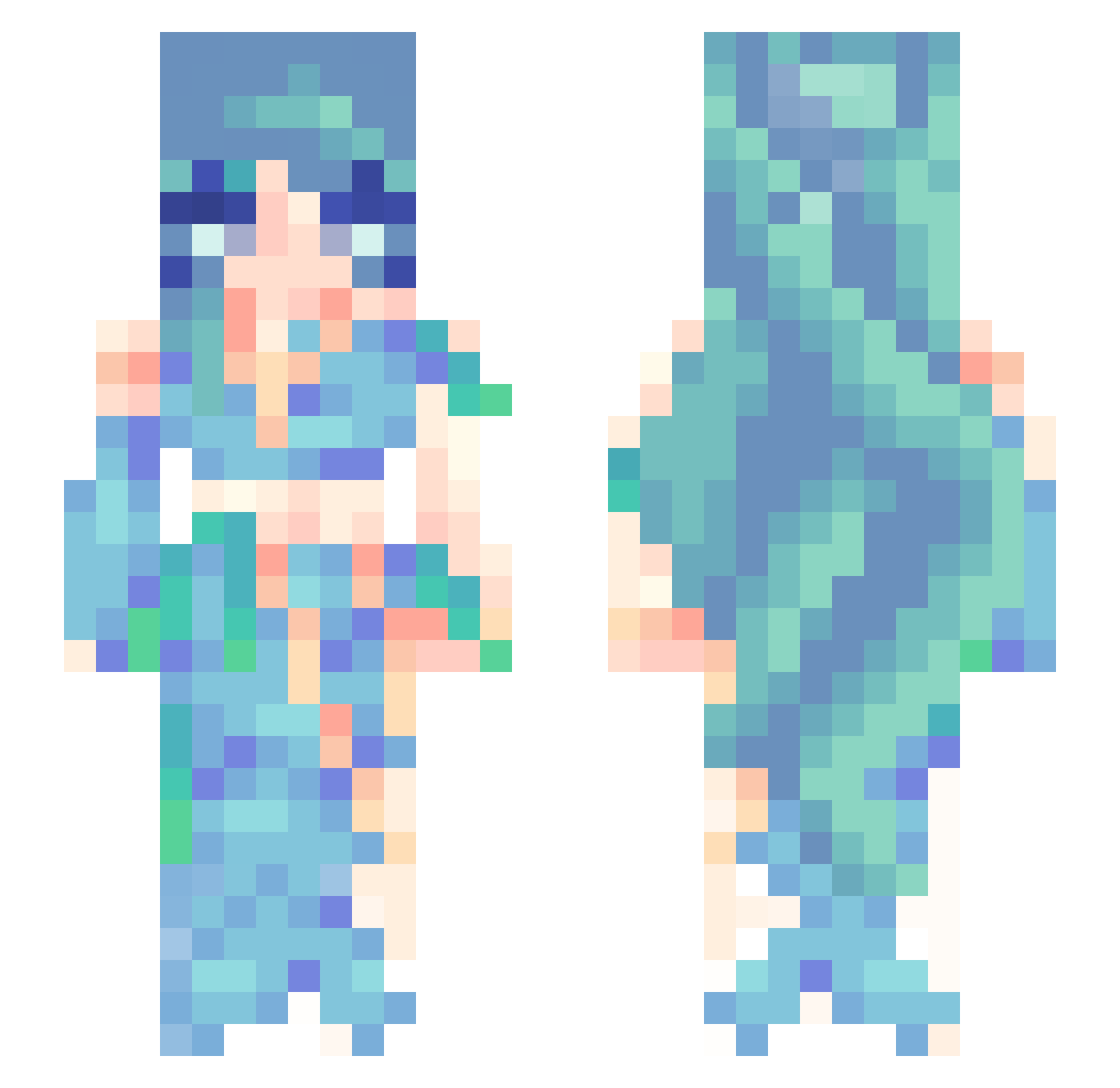 Divinewolf93 Minecraft skin, front and back view