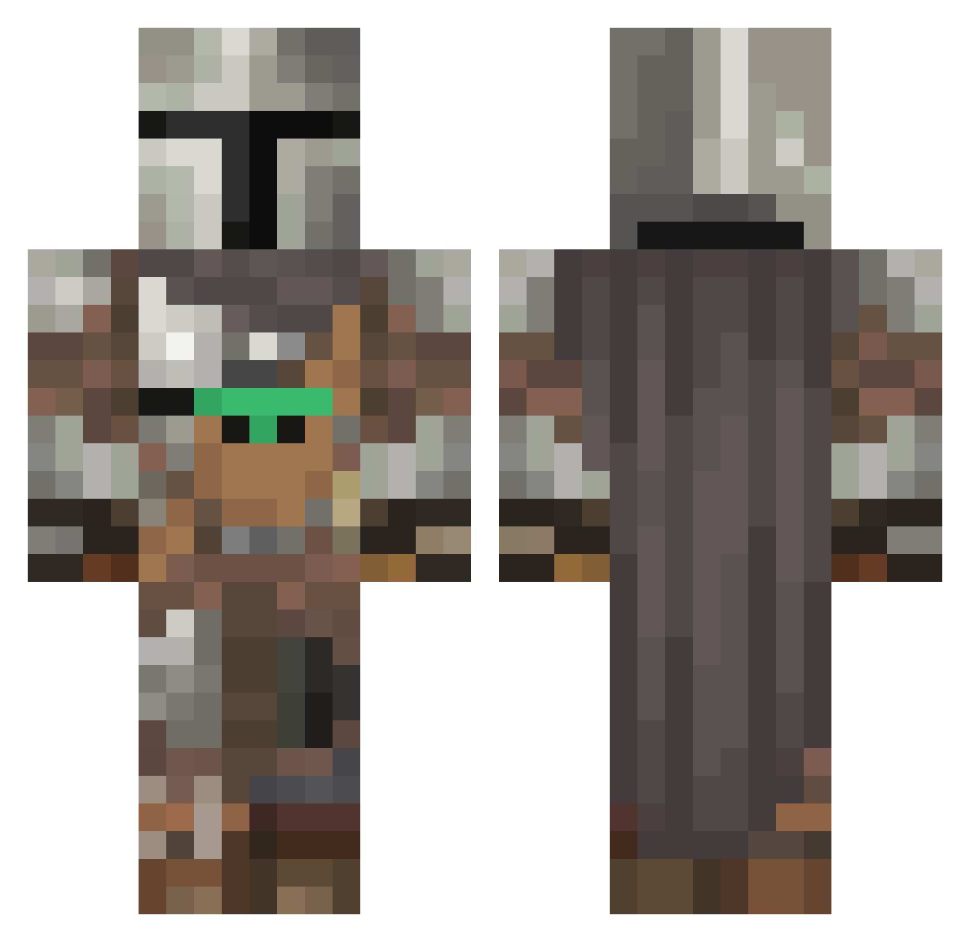 Rhuby19 Minecraft skin, front and back view
