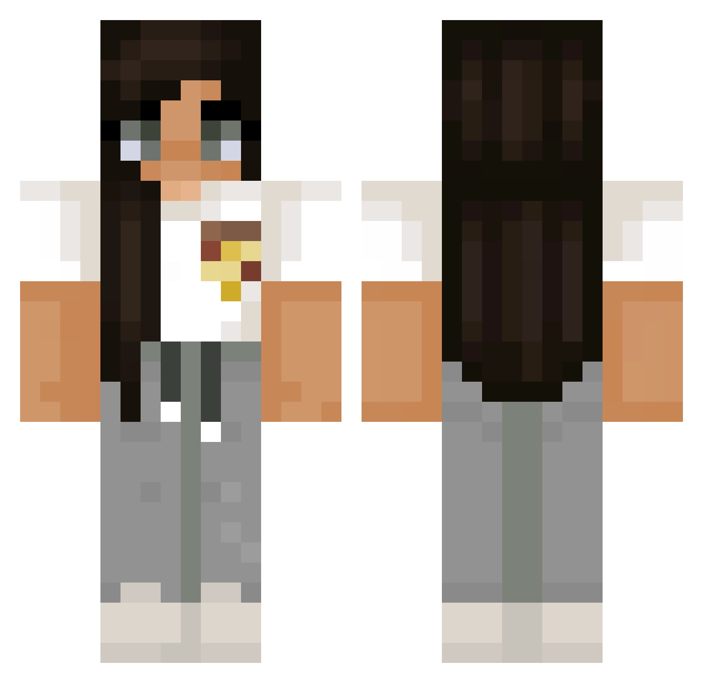 hitup Minecraft skin, front and back view