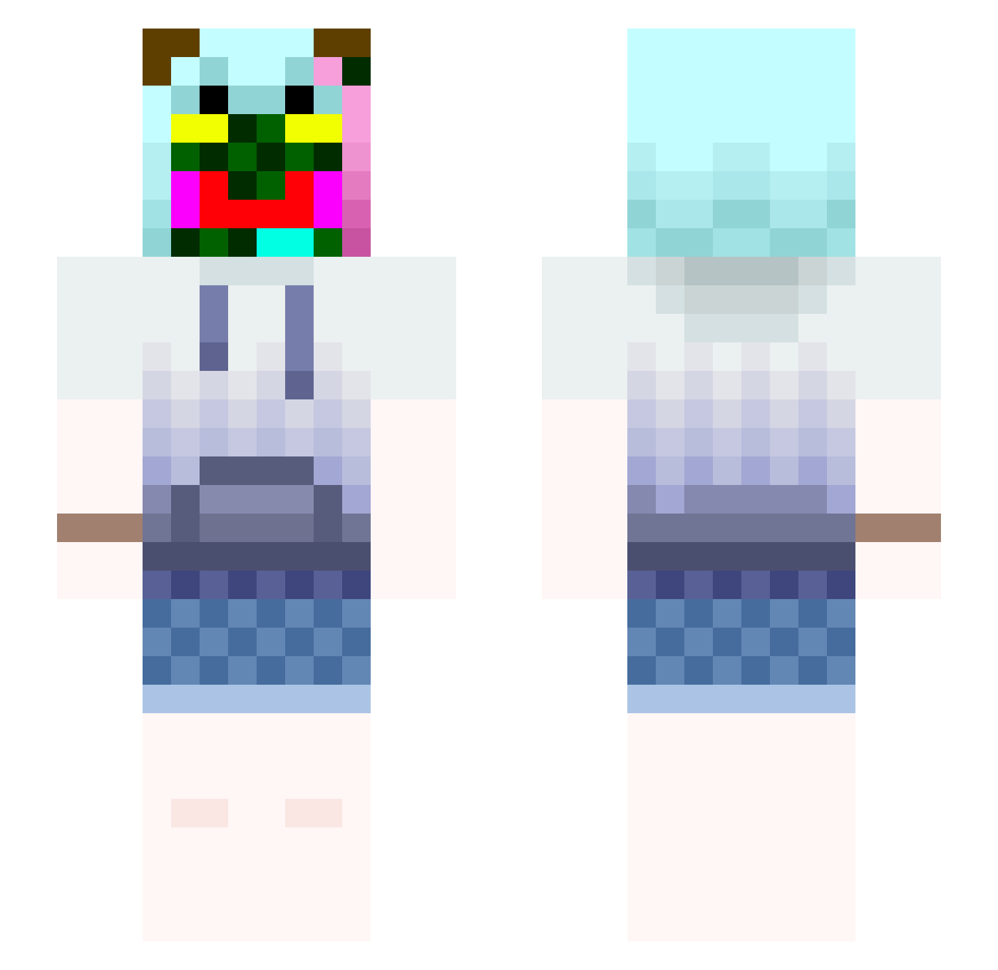 WelcomeToOSU Minecraft skin, front and back view