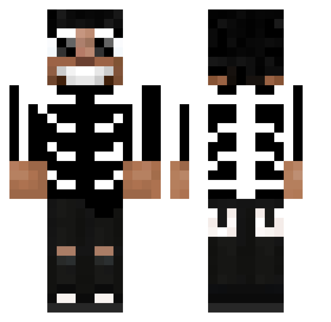 JokeKid Minecraft skin, front and back view