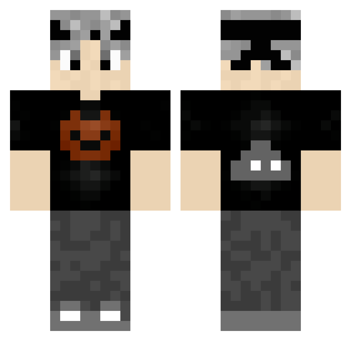 SkoulTz Minecraft skin, front and back view