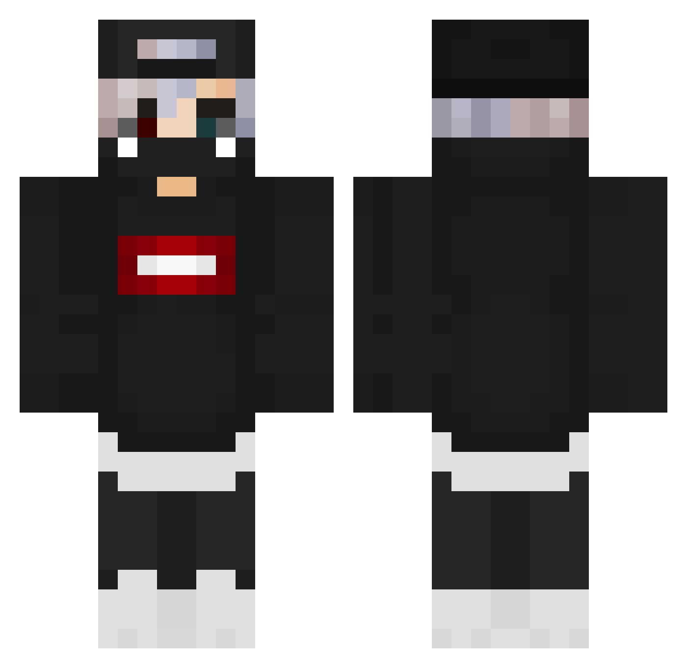 tehpirate Minecraft skin, front and back view