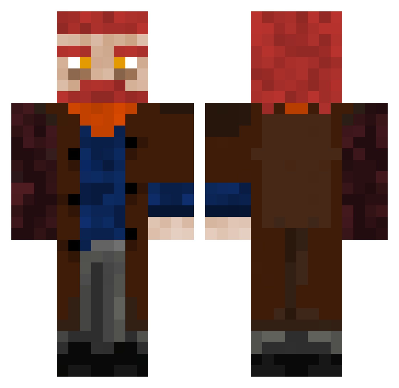 SekatyPL Minecraft skin, front and back view