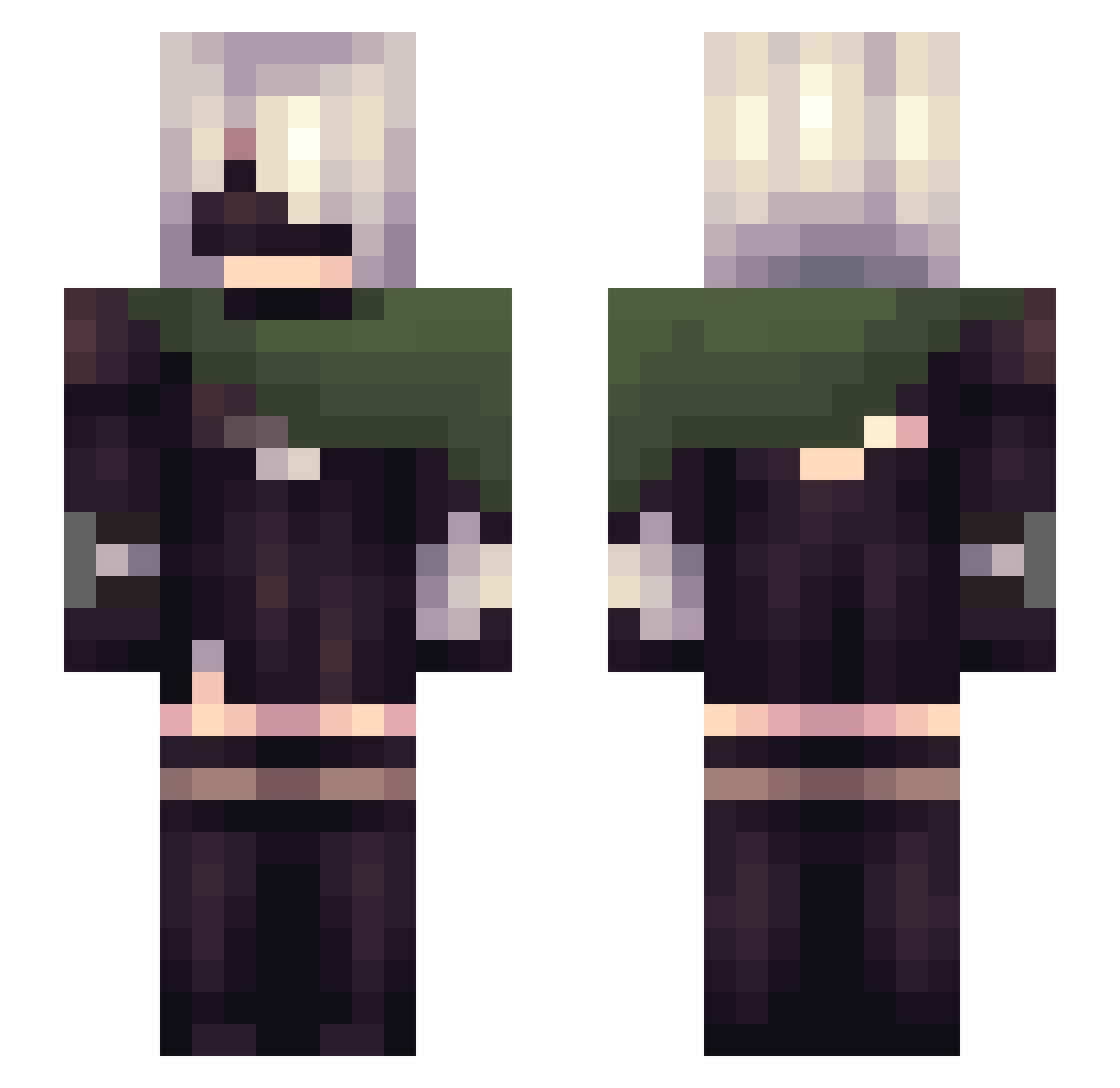 Infra_ Minecraft skin, front and back view