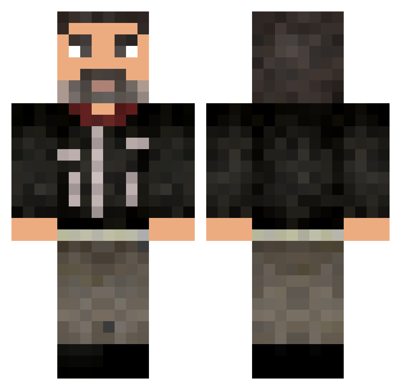 Morzini Minecraft skin, front and back view