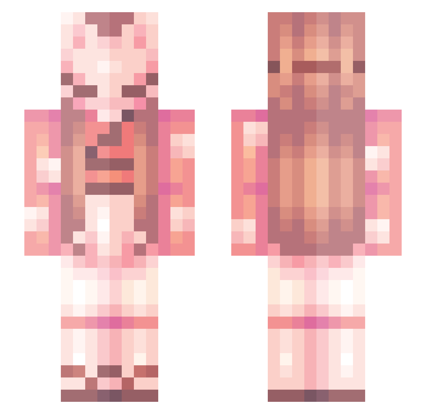hopiaaa Minecraft skin, front and back view