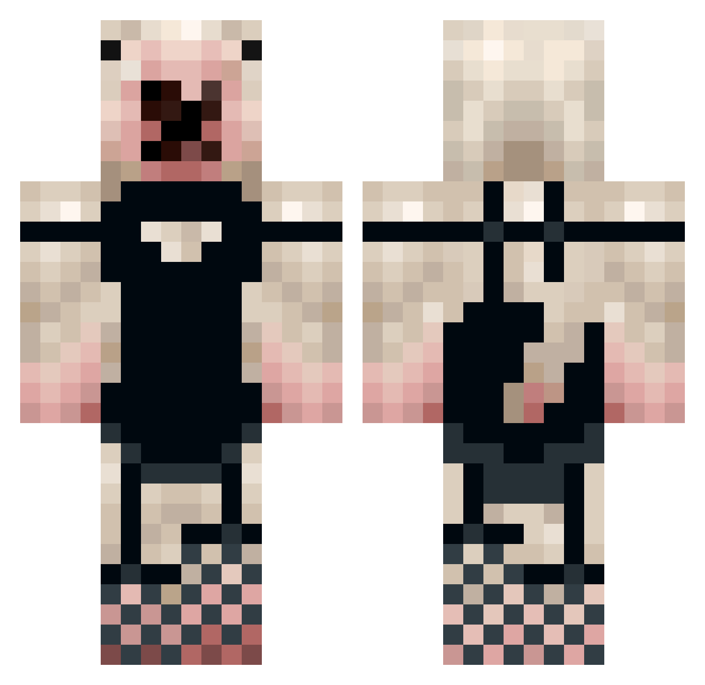 Taekso Minecraft skin, front and back view
