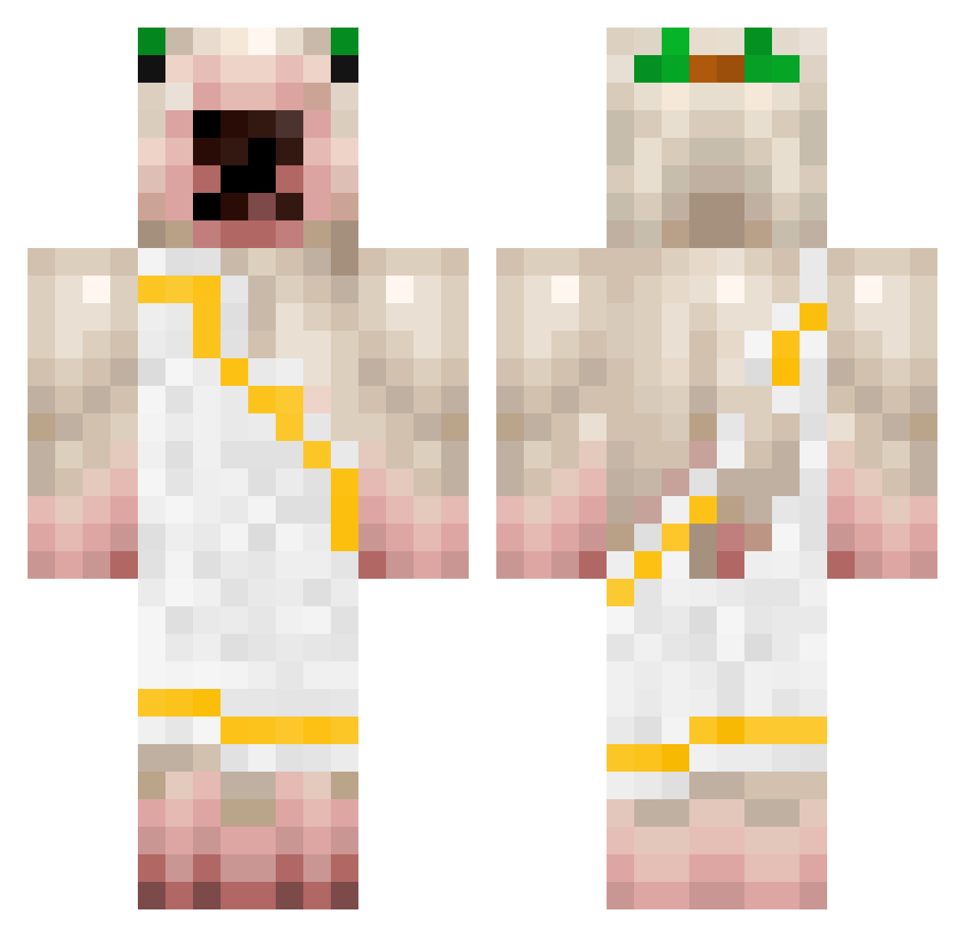 Sebofant Minecraft skin, front and back view