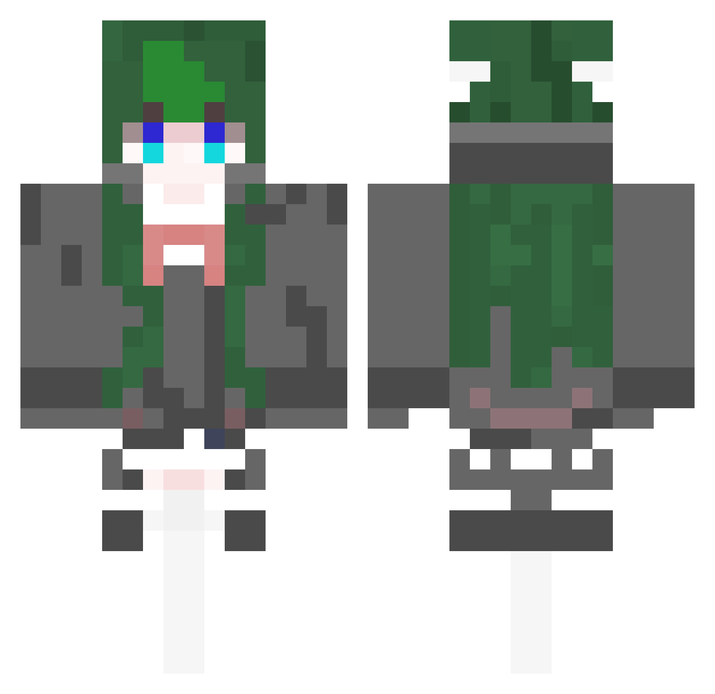 Sway_Teff Minecraft skin, front and back view