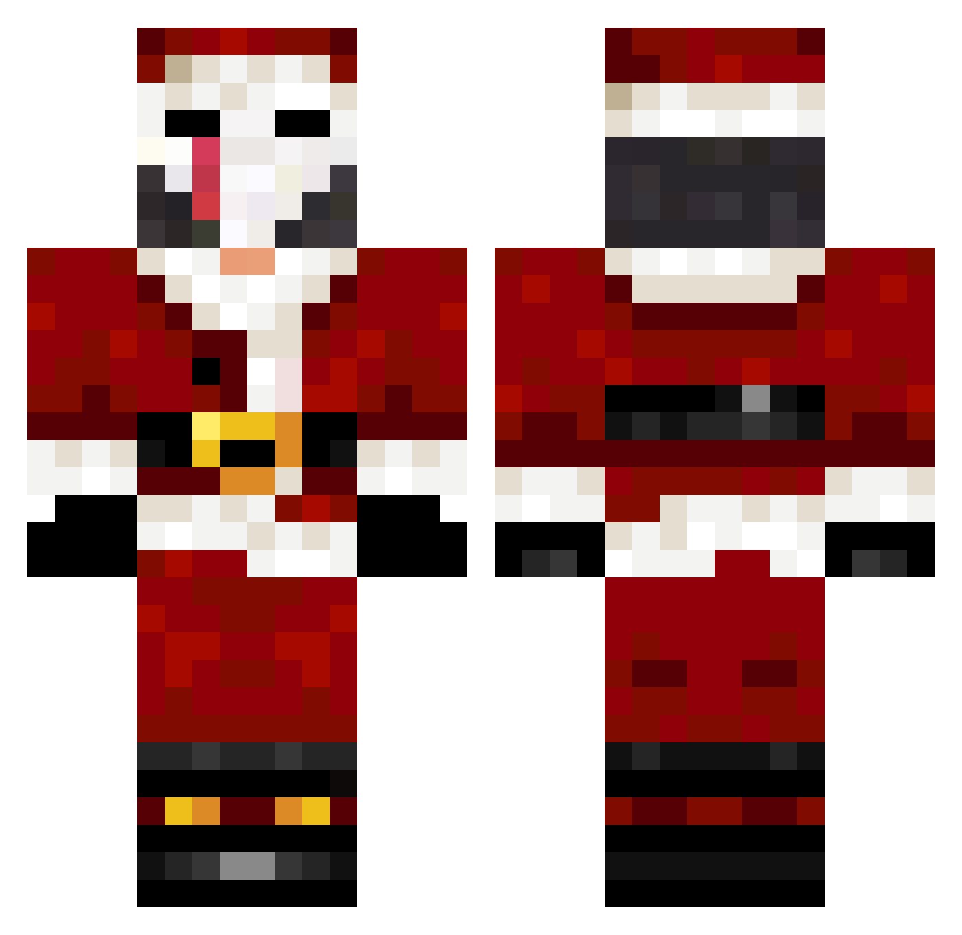 Zombie_Eddie Minecraft skin, front and back view