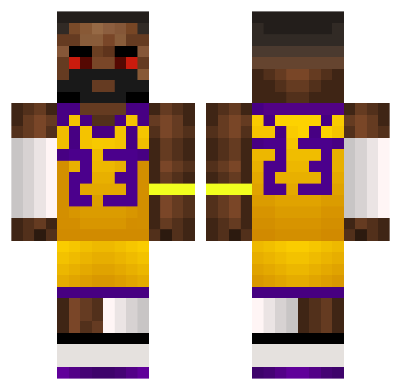 Halfemp3cup Minecraft skin, front and back view