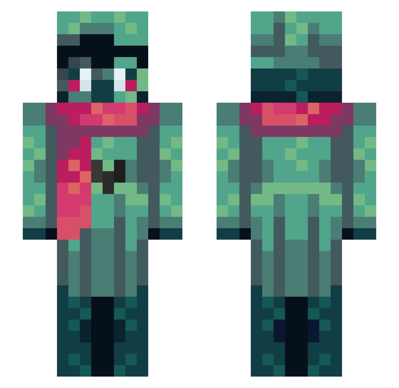 icherokxrd Minecraft skin, front and back view