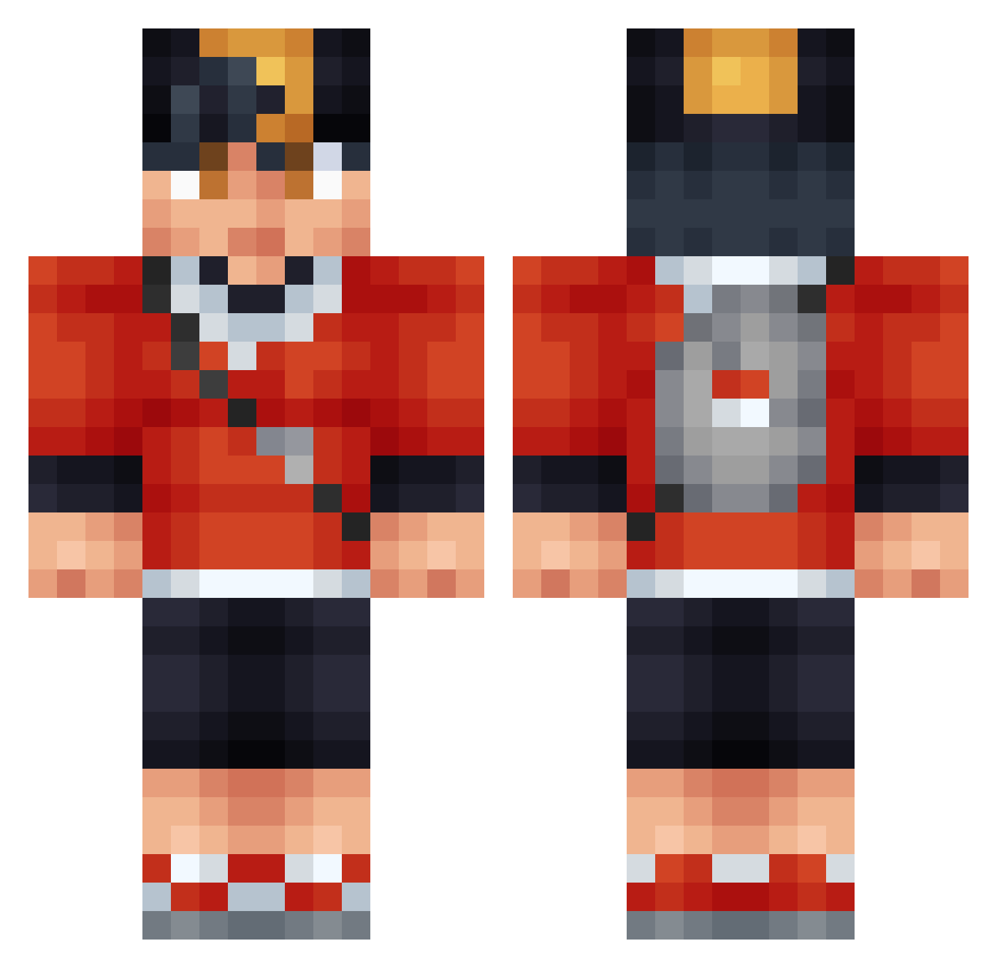 xabiraso8 Minecraft skin, front and back view